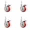Service Caster 5 Inch 316SS Red Polyurethane Wheel Swivel 3/8 Inch Stem Caster Set Lock Brake SS316TSTTL20S514-PPUB-RED-381615-4 - alternate 1